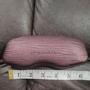 COTE D'AZUR burgundy maroon metallic sparkle glitter hard sunglass eyeglass case